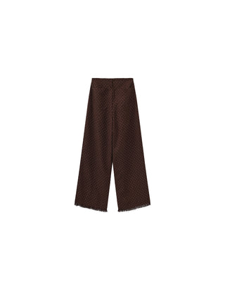 Polka Dot Fringe Wide-Leg Trousers
