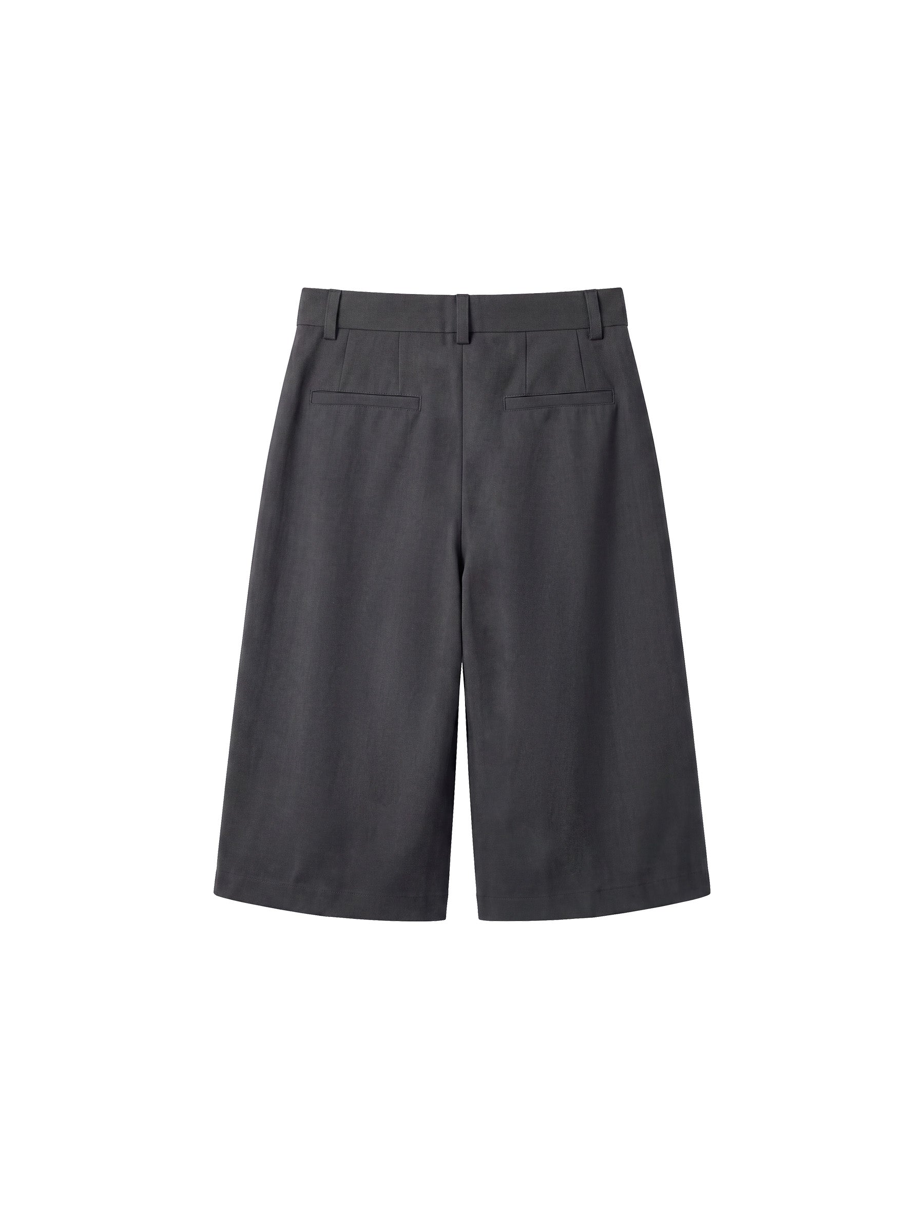 CUBIC Mid-High Waist Pleated Wide Leg Culottes-8