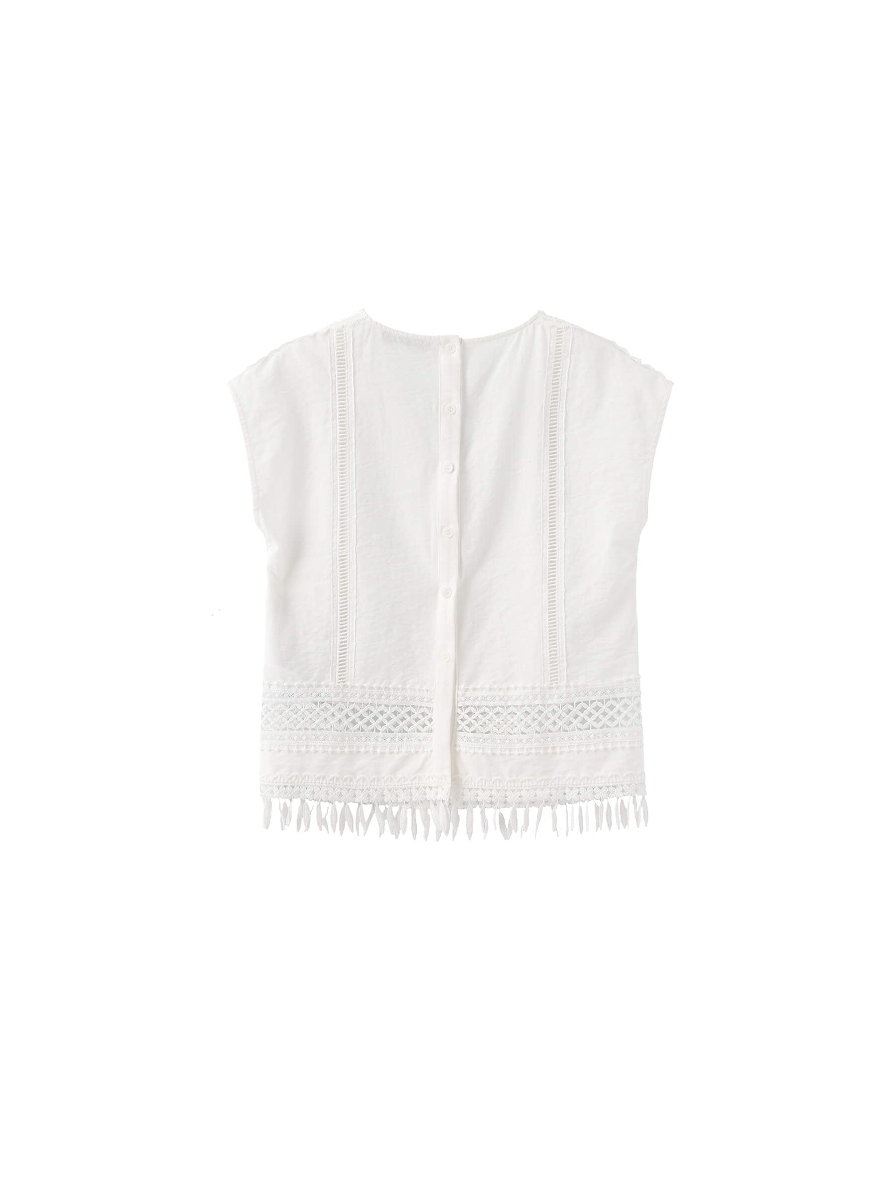 Hollow Out Drop-Shoulder Vest with Tassels-9