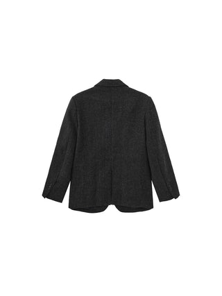 Classic Wool-Blend Tailored Down Coat