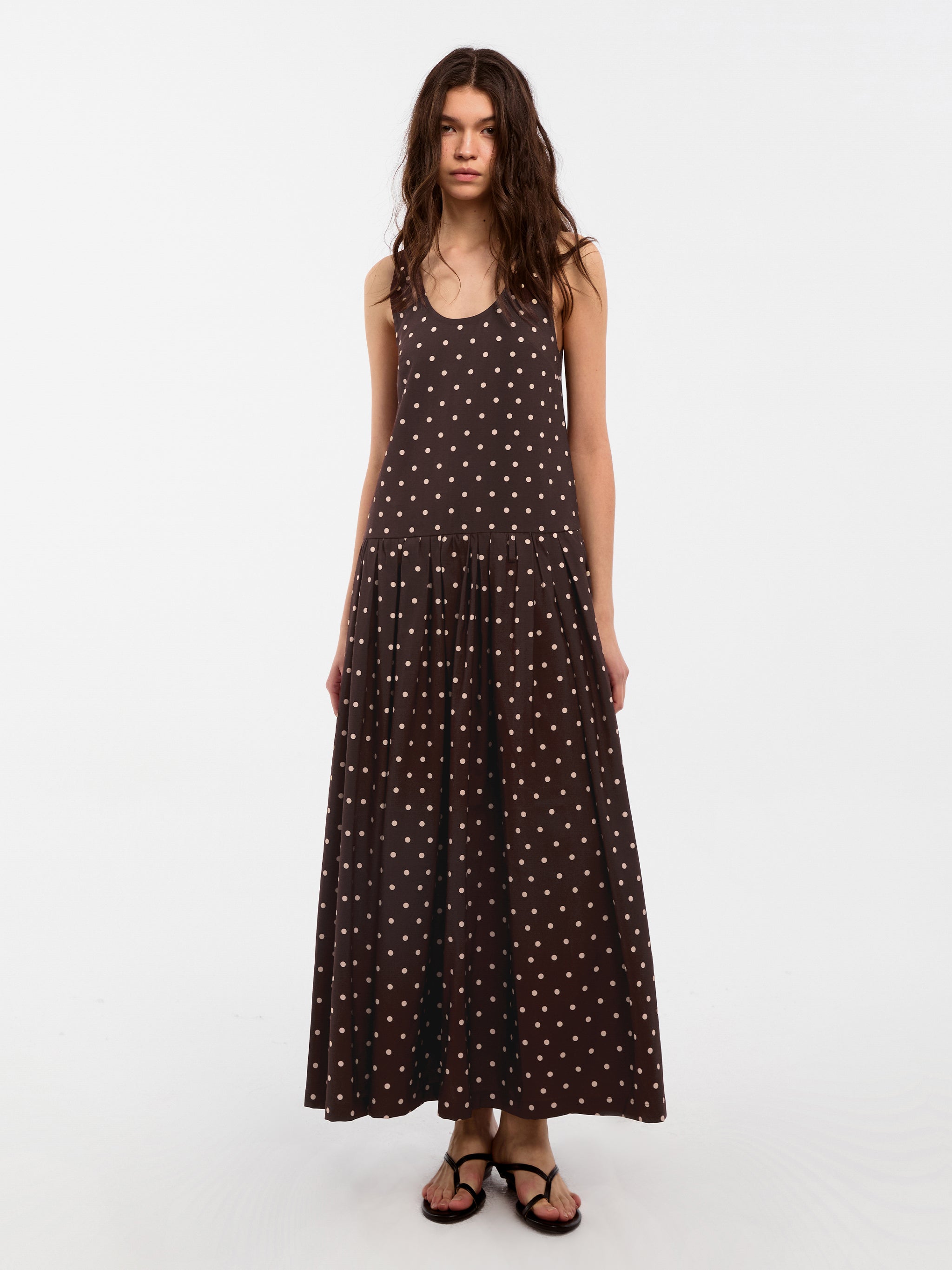 CUBIC Lyocell Solid Color Long Dress-8