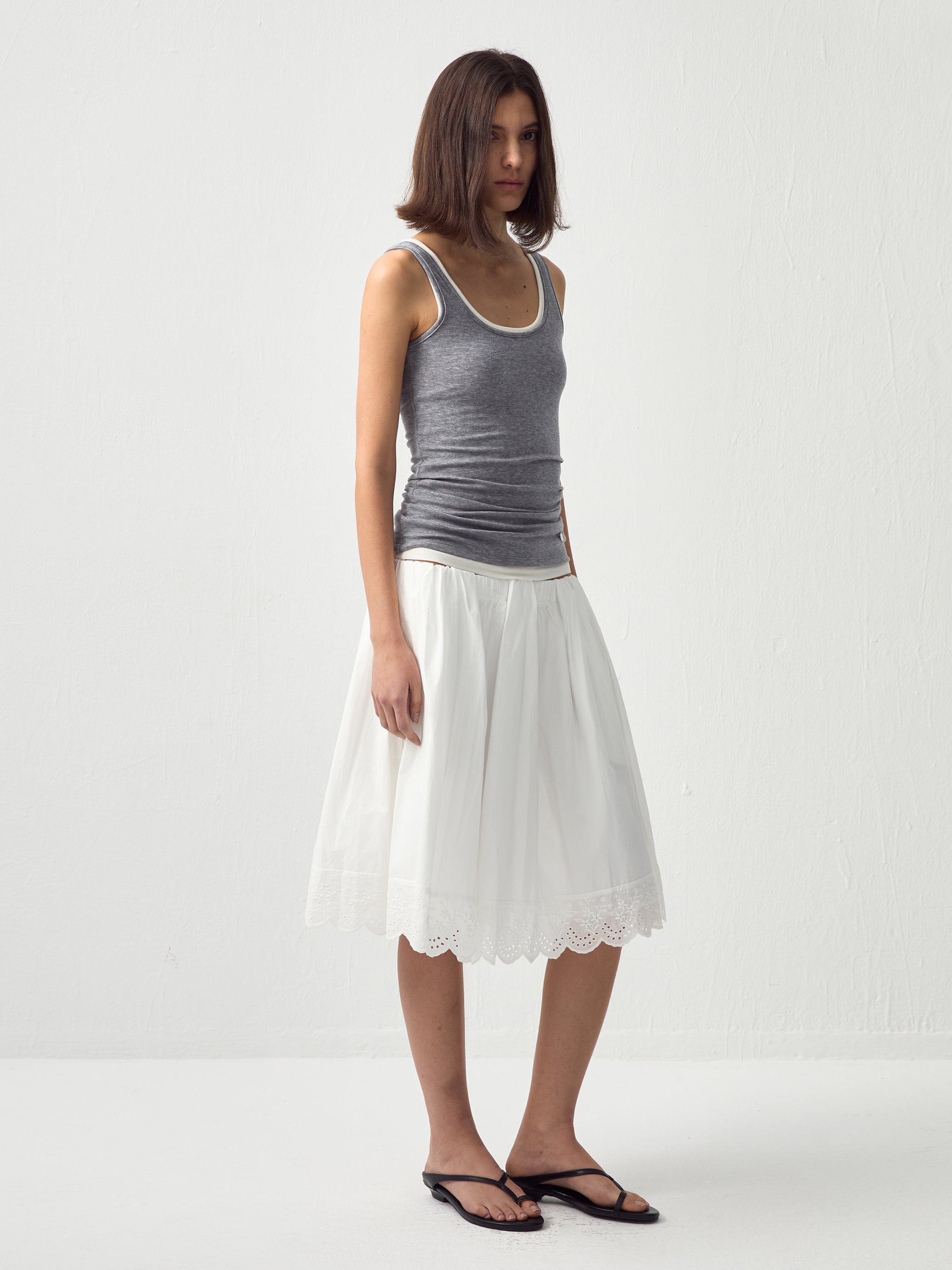 CUBIC Lyocell Wool Blend U-Neck Fitted Tank-8