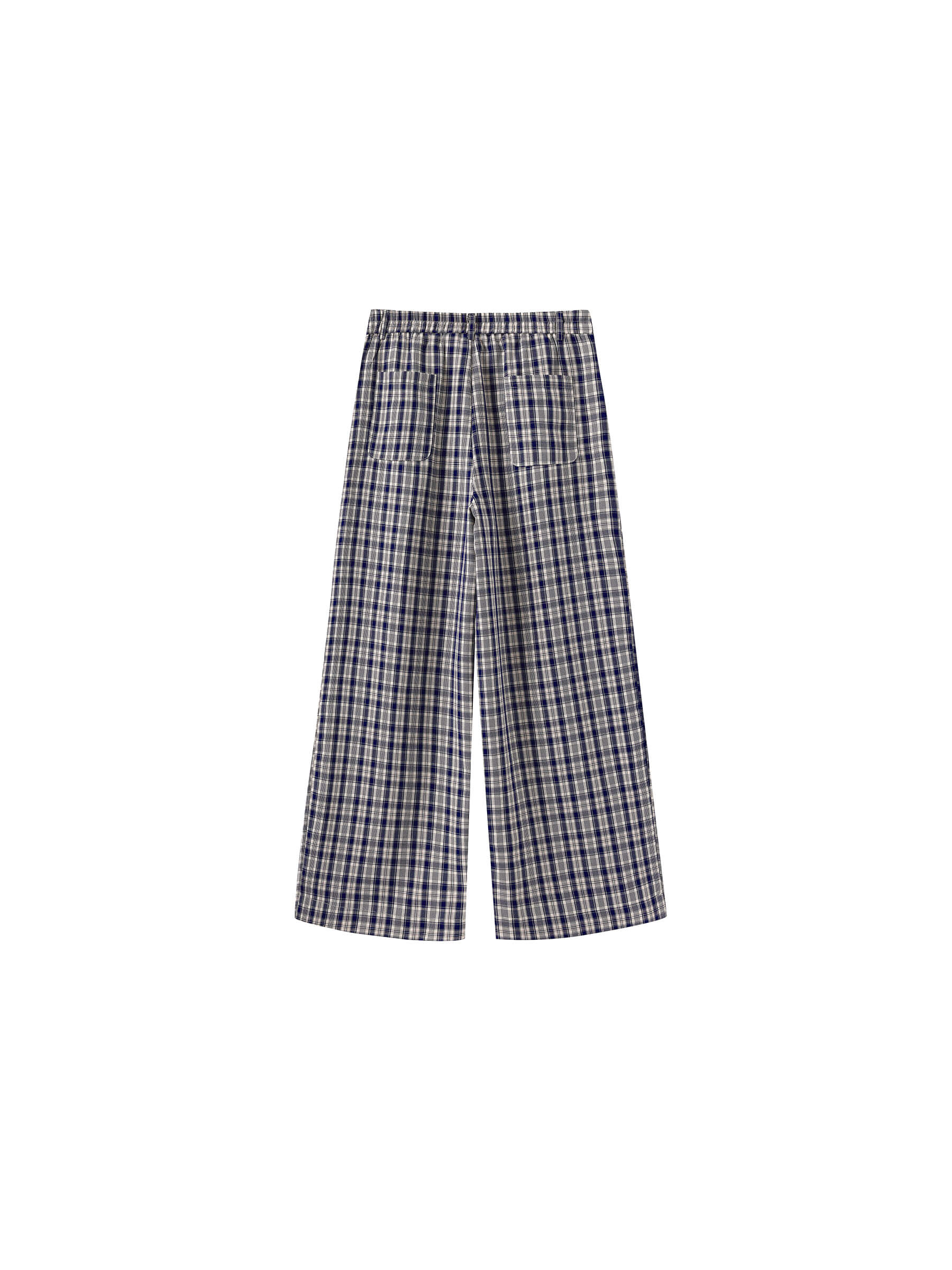 Striped Check High-Waisted Wide-Leg Casual Pants-9