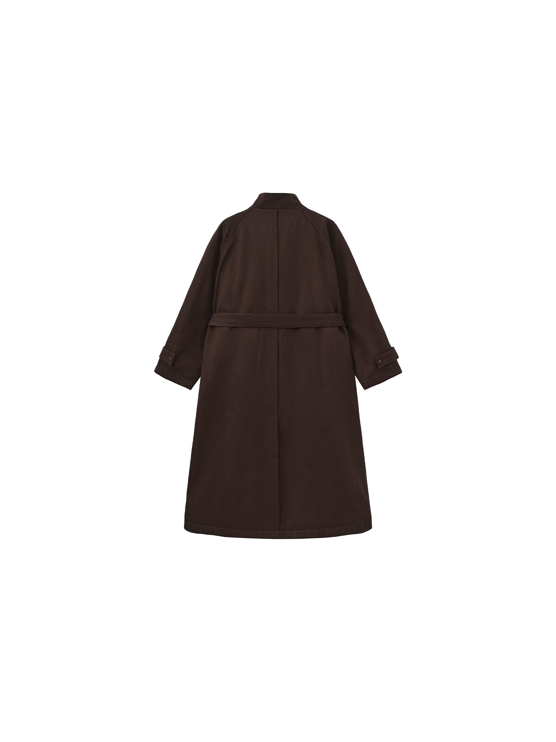 Convertible Collar Long Down Trench Coat-8