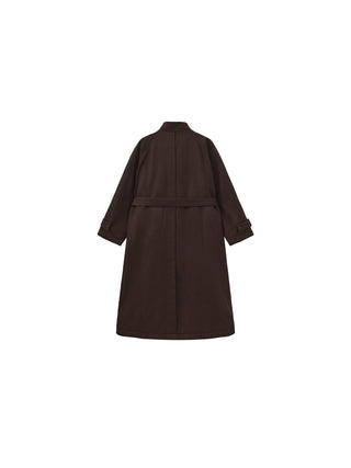 Convertible Collar Long Down Trench Coat