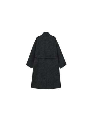 Classic Loose-Fit Stand Collar Wool-Blend Coat
