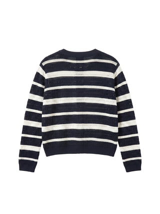 CUBIC Striped Button Knit Cardigan