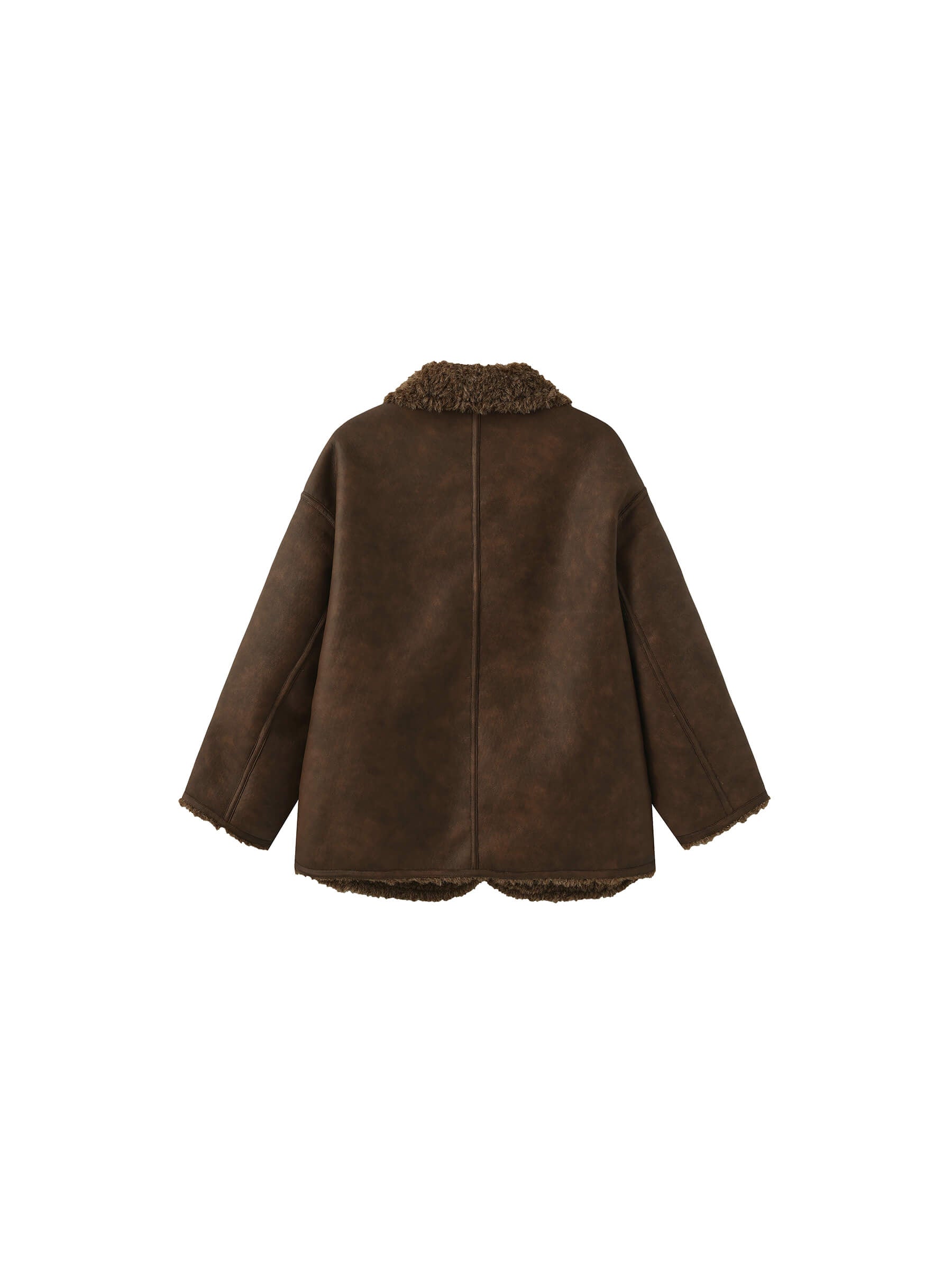 Brown Mid-length Boxy Coat-9