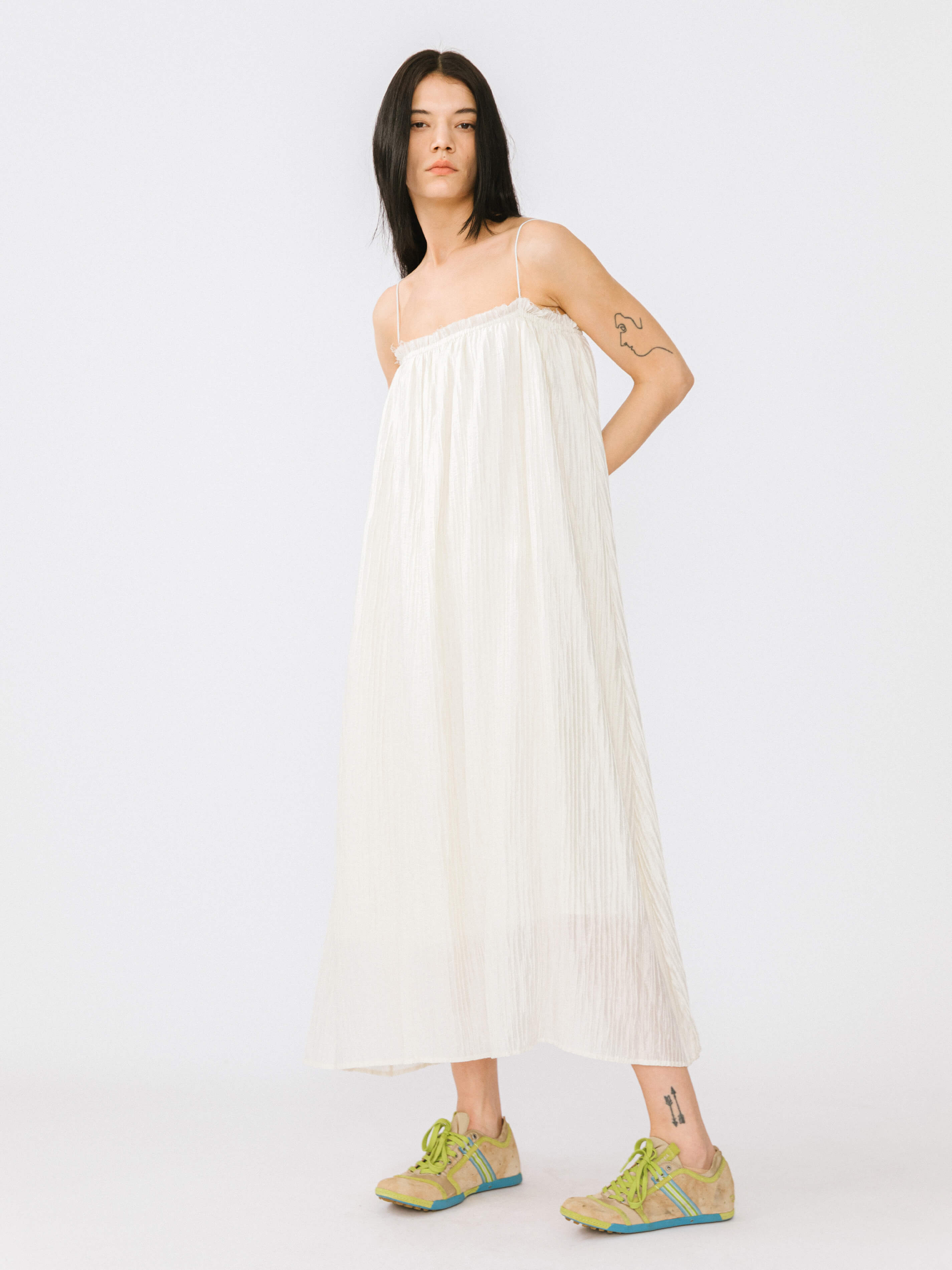Spaghetti Strap A-line Maxi Dress-9