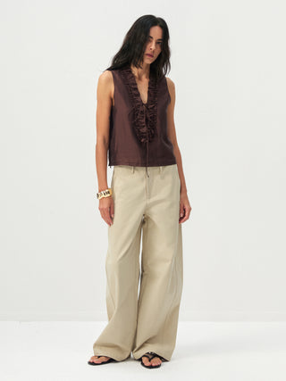 CUBIC 100%Cotton Casual Wide-Leg Trousers