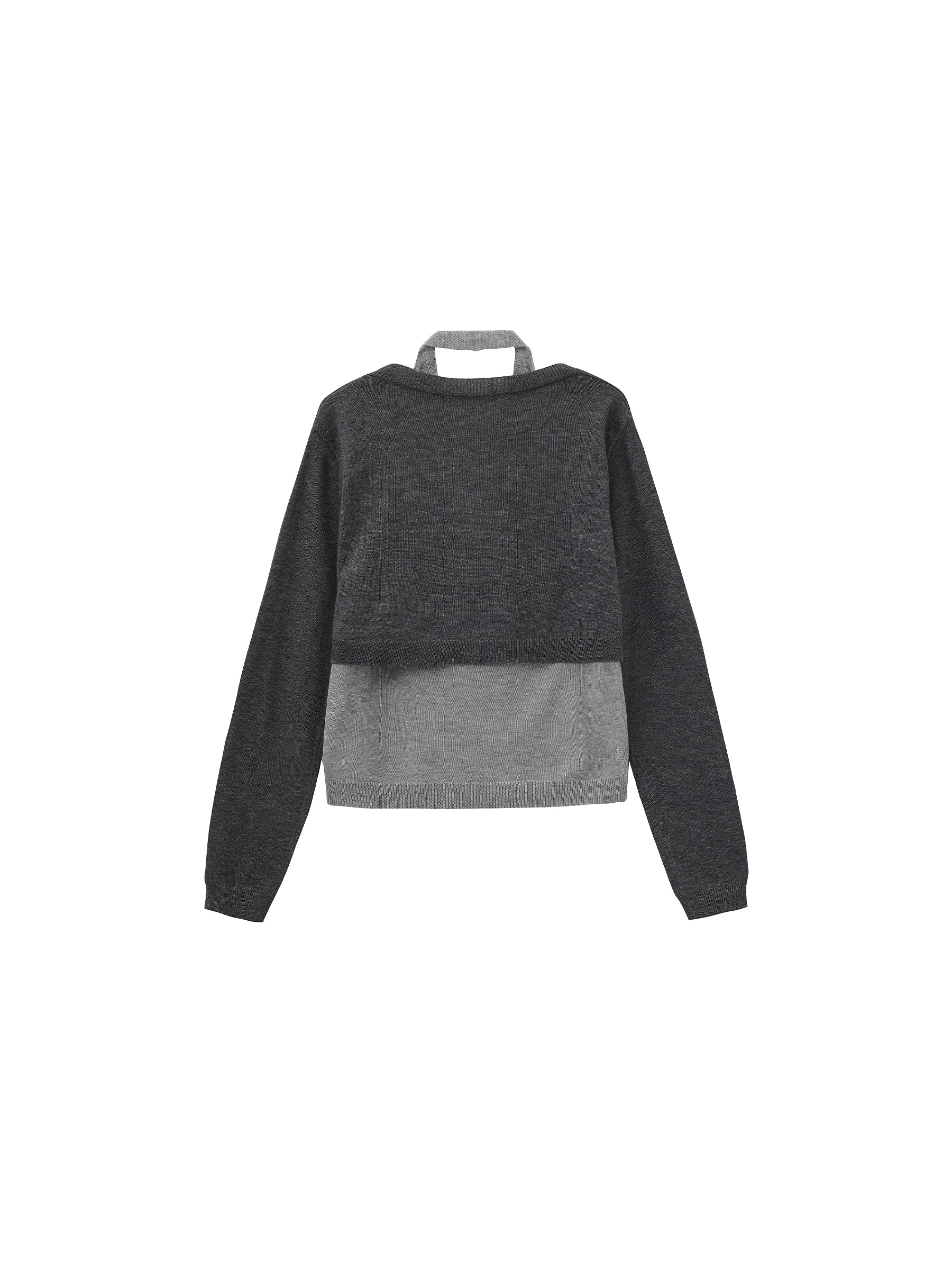Minimal Color-Block Halter Two-Piece Top-8