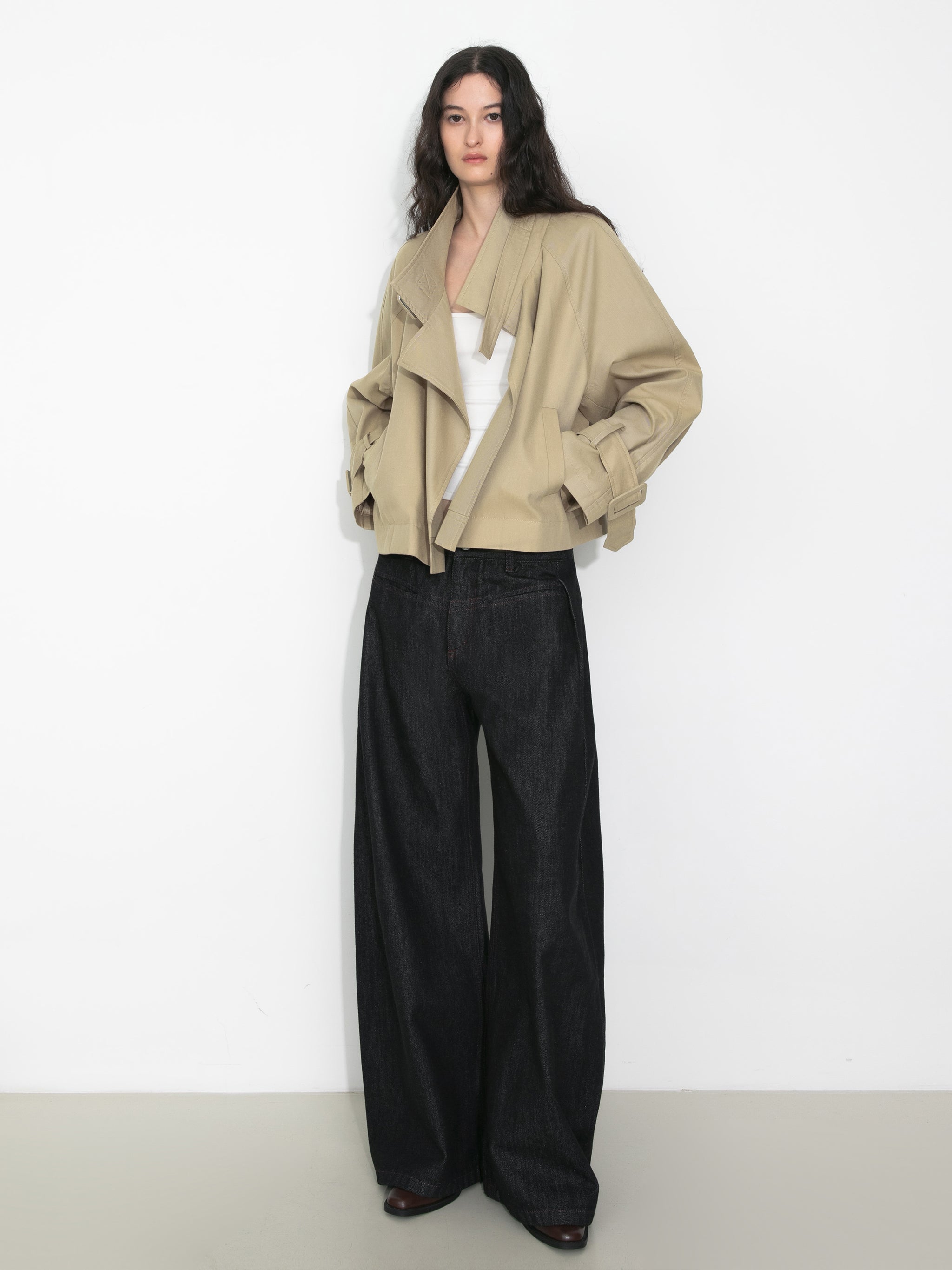 Overlay Cropped Trench Coat-8