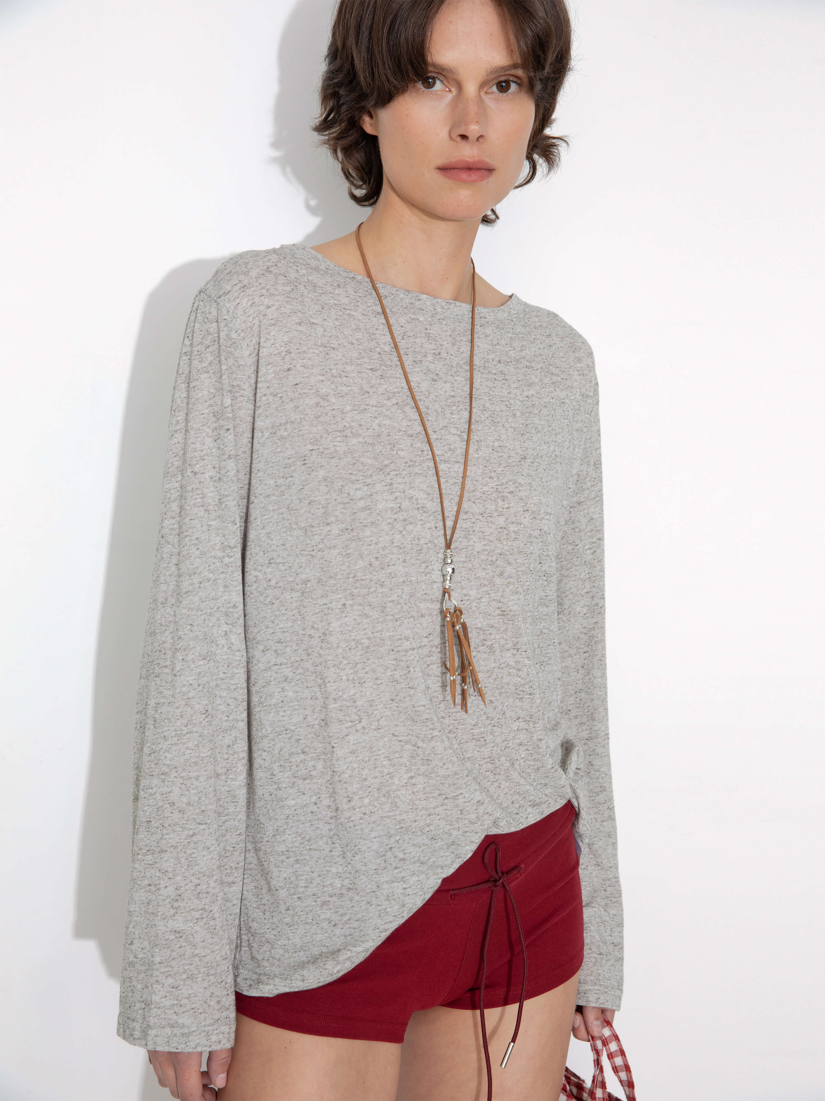 Loose Crew Neck Long Sleeve Knit Top-13