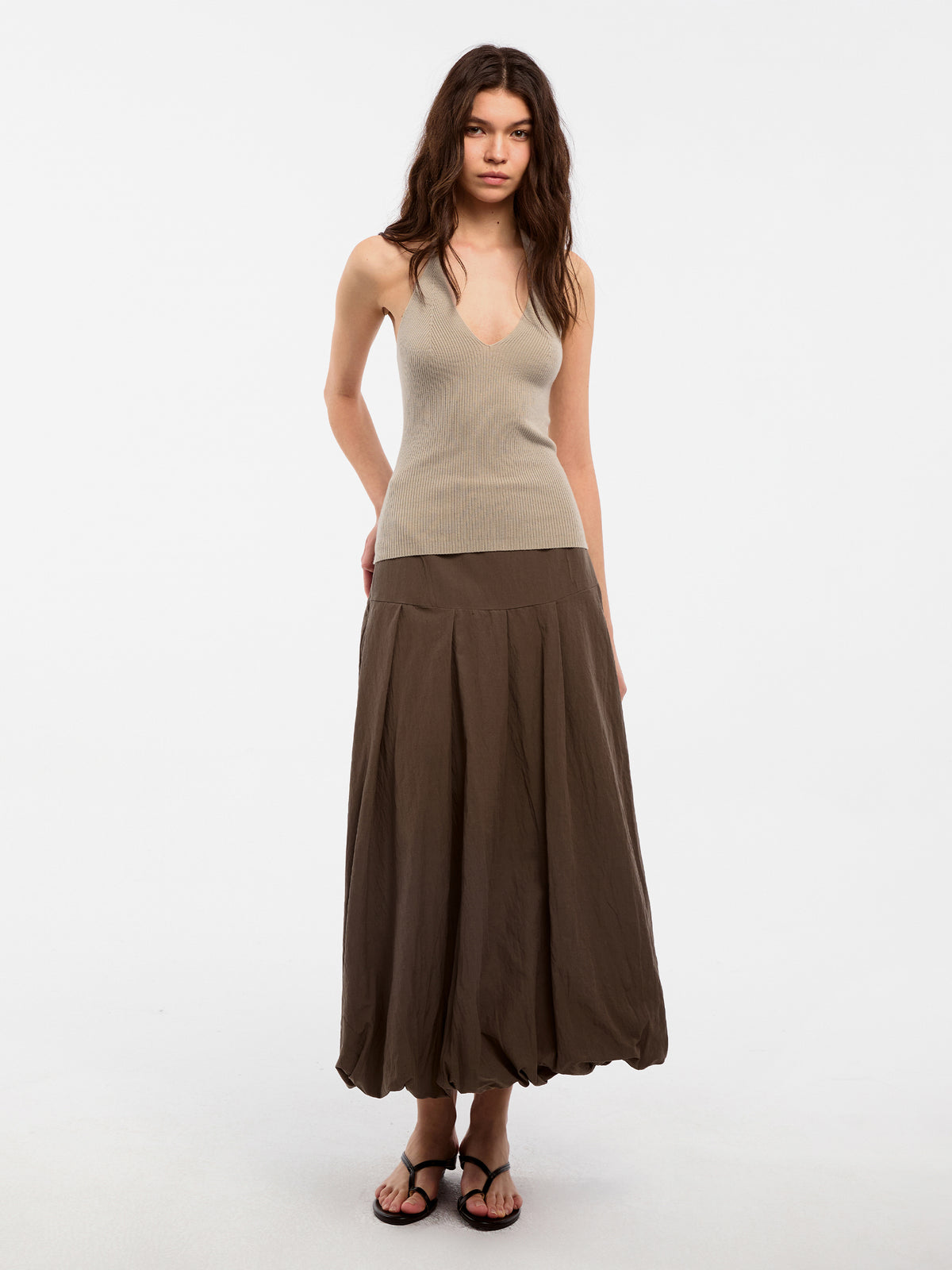 CUBIC Lyocell Pleated Tulip Skirt-9