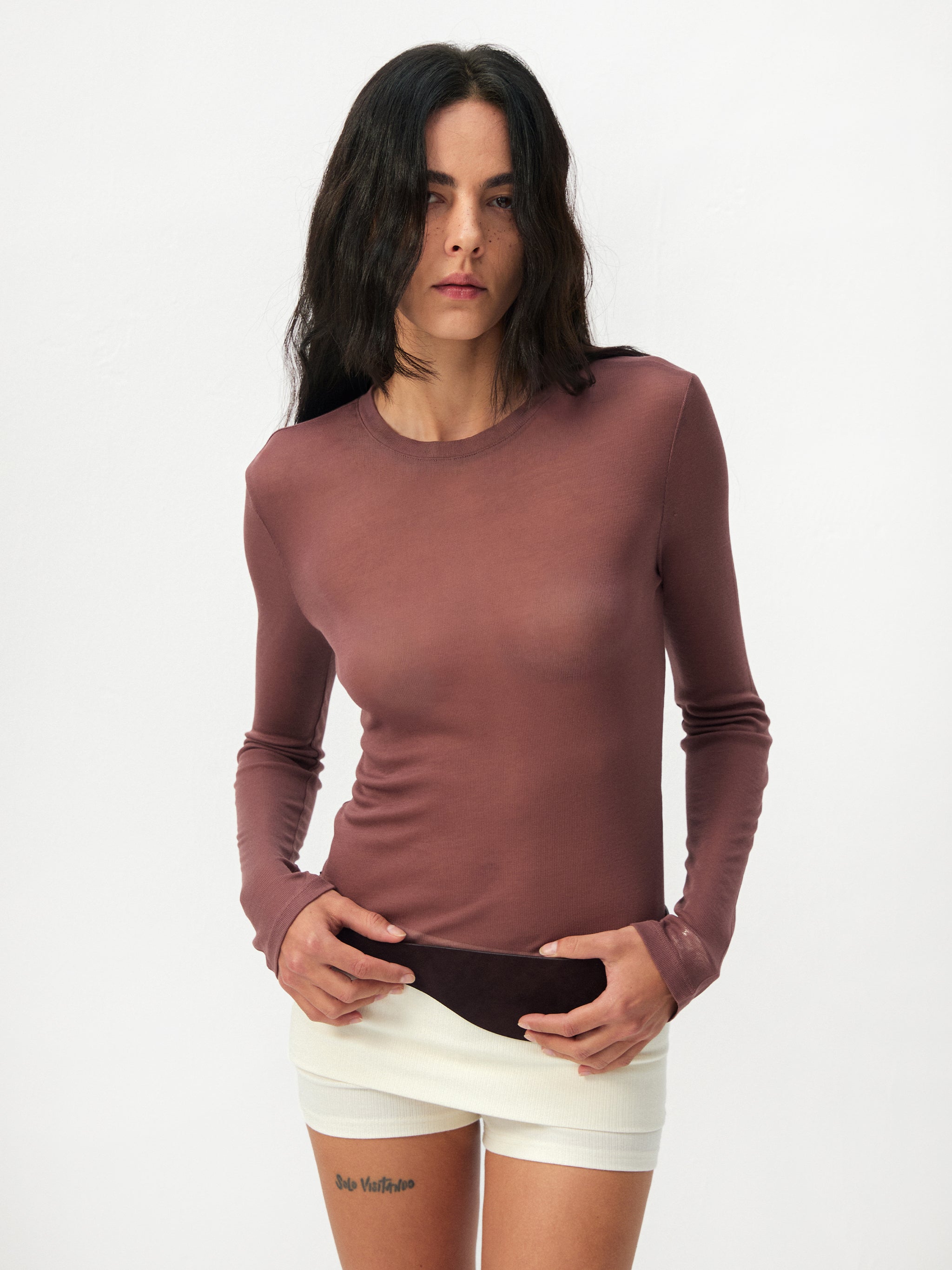 CUBIC Lyocell Sheer Long-Sleeve Top-9