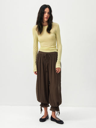 CUBIC  Lyocell Lace Ruffled  Balloon Pants