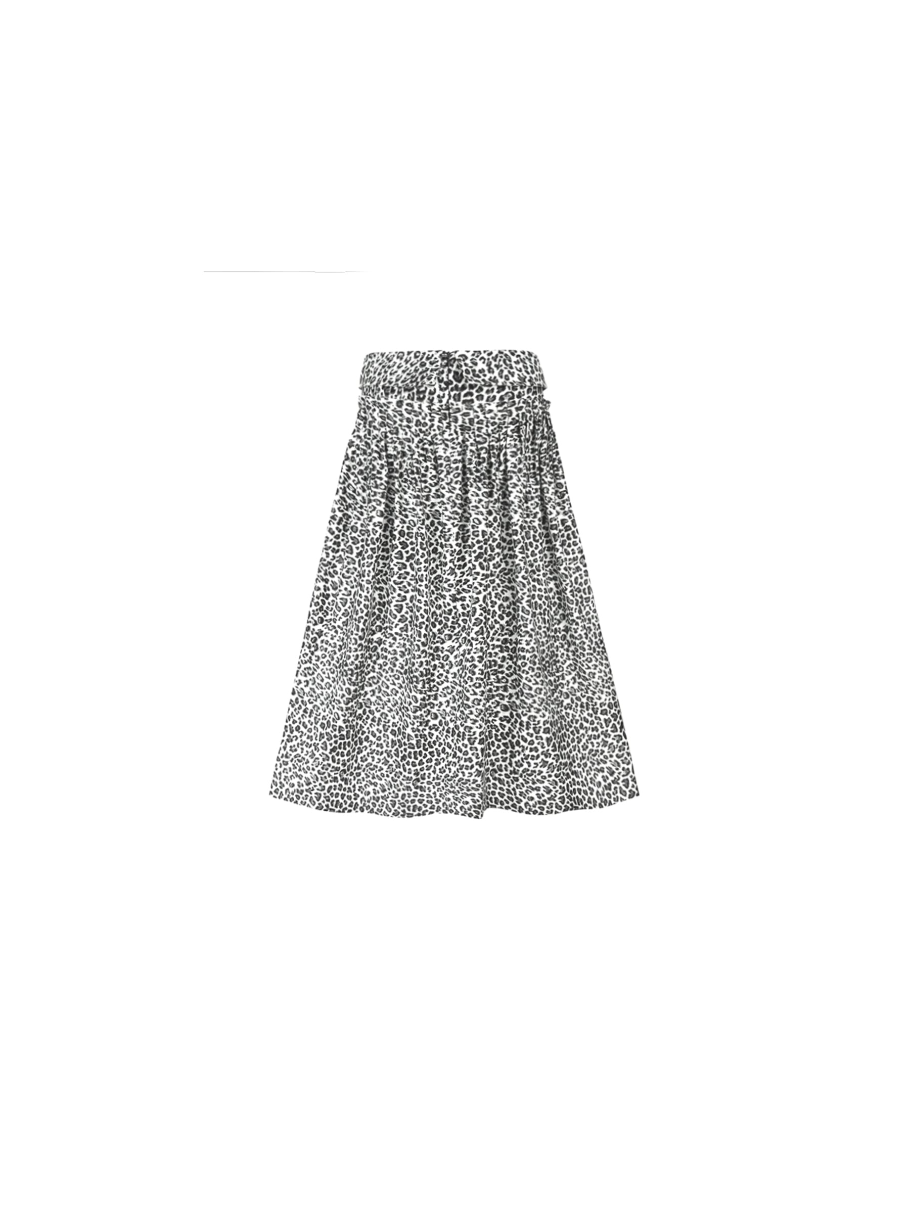 100% Cotton Leopard Print A-Line Skirt-8