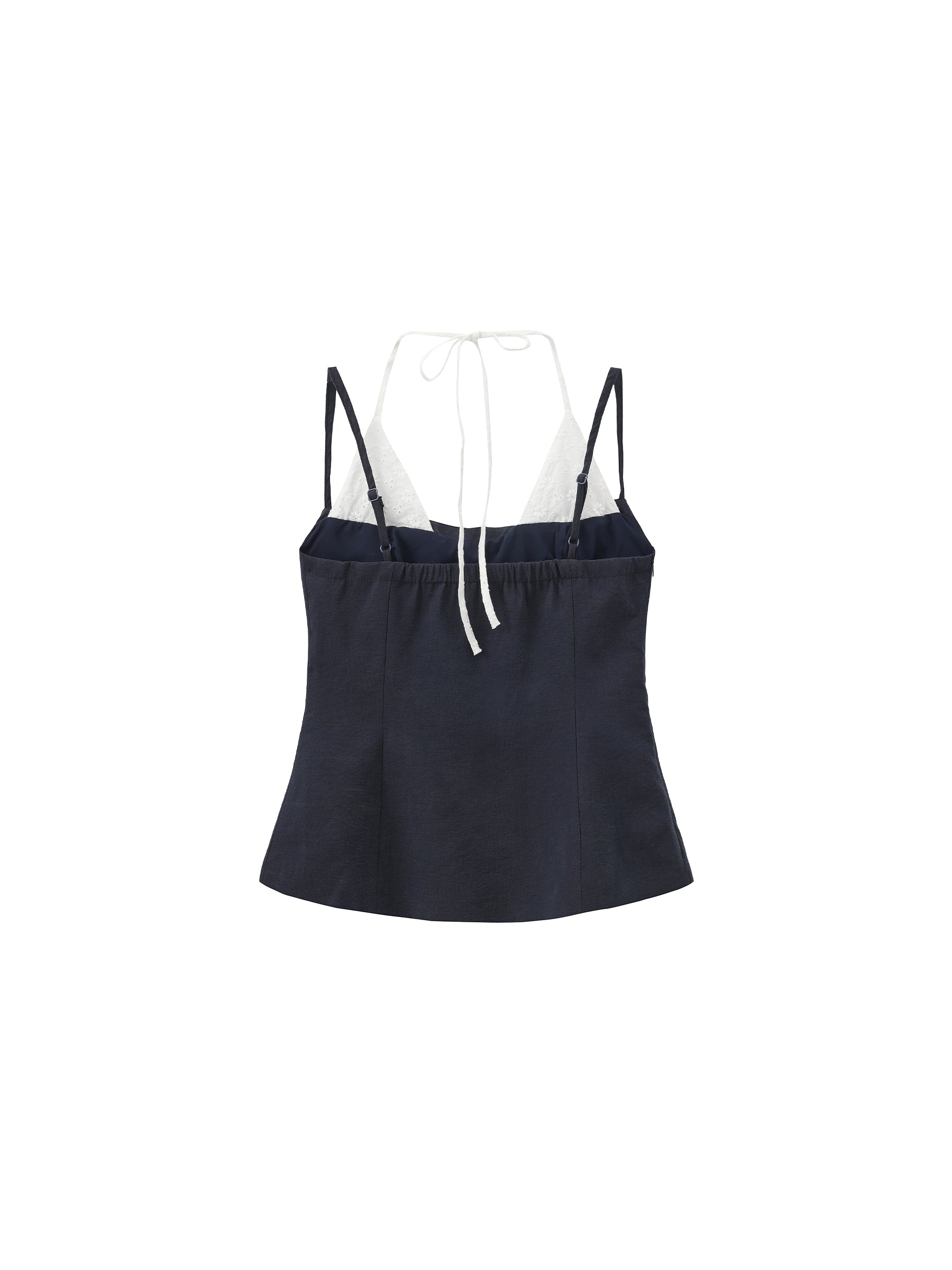 CUBIC Contrast Panel Deep V Knit Top-8