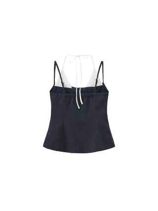 CUBIC Contrast Panel Deep V Knit Top