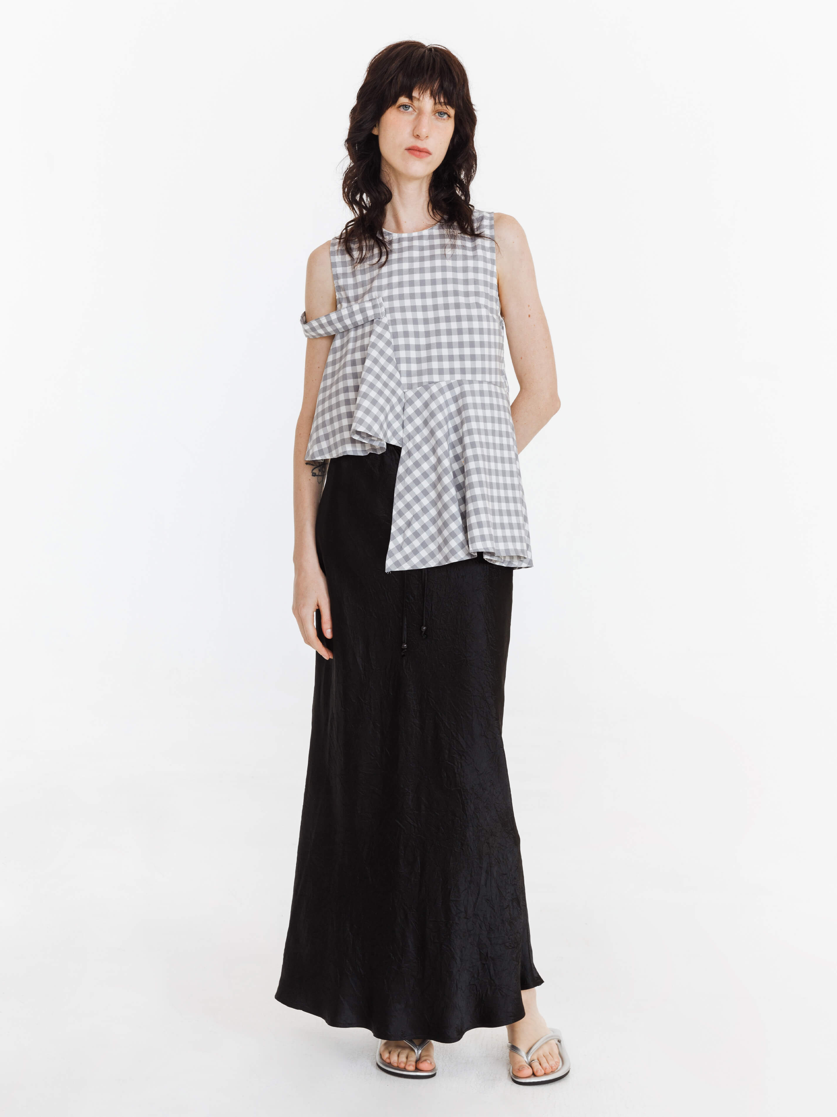 Plaid Irregular Tank Top-8