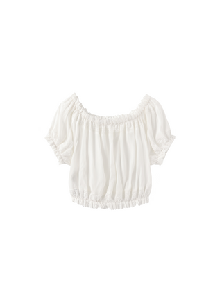 Off-Shoulder Cropped Top with Cut-Out Panels