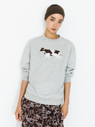 Cow Print Oversized Sweatshirt