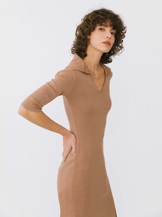 3/4 Sleeve Slitted Dress