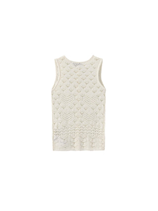 Hollow-Out Crochet Knit Sleeveless Top