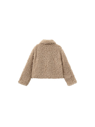 Fleece Stand-Collar Short Down Jacket