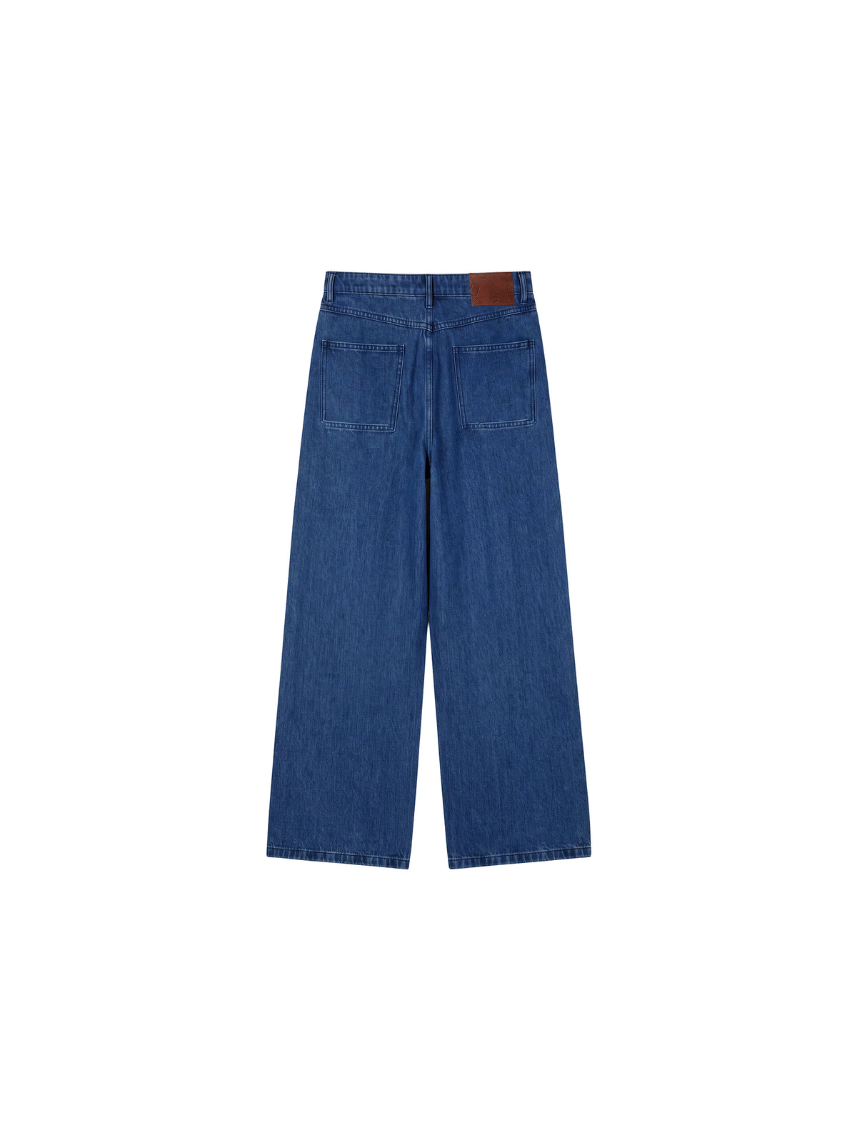 CUBIC 100% Cotton Curved Wide‑Leg Denim Jeans-8
