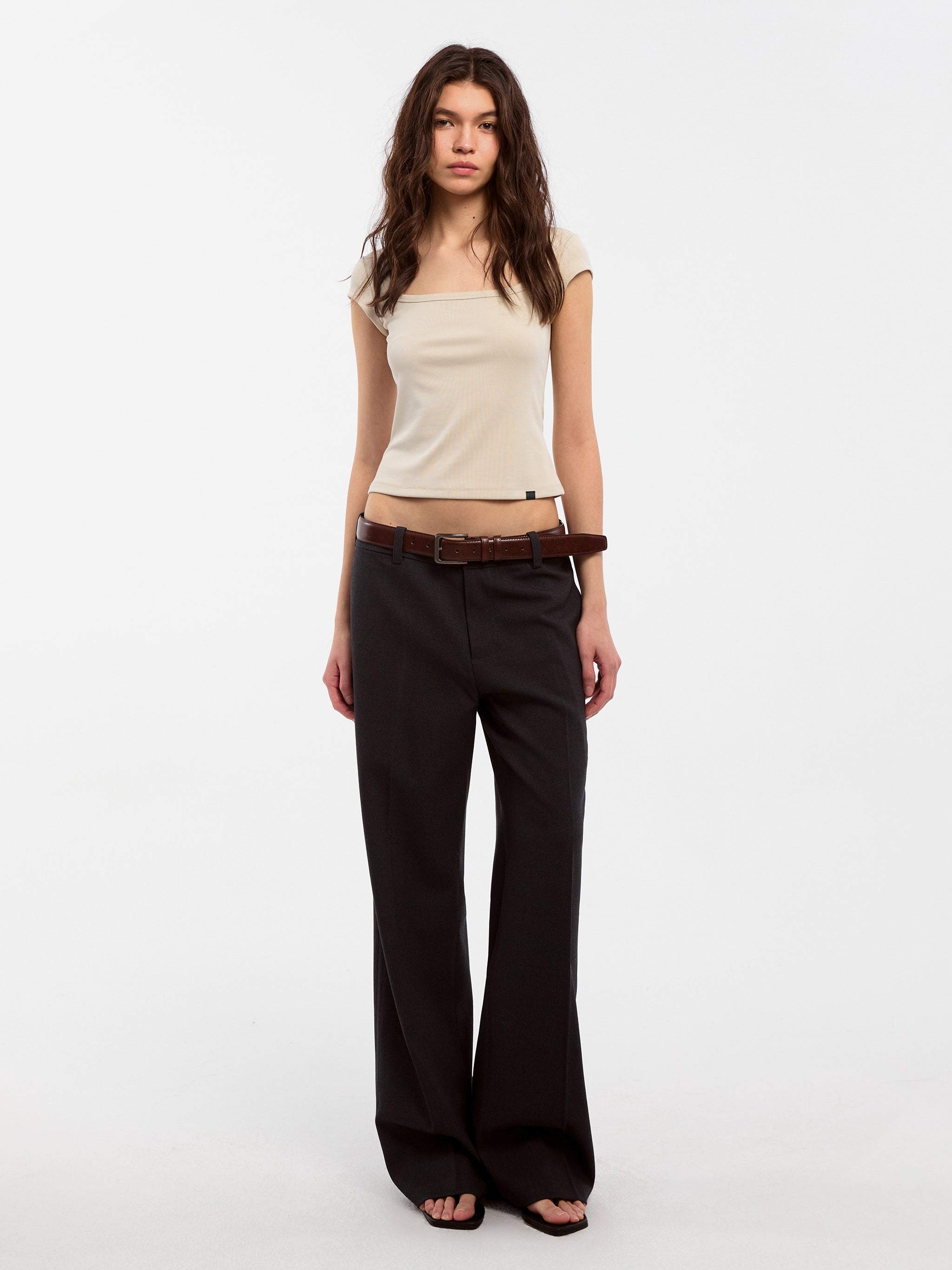 CUBIC Modal Square Neck Short-sleeved T-shirt-9