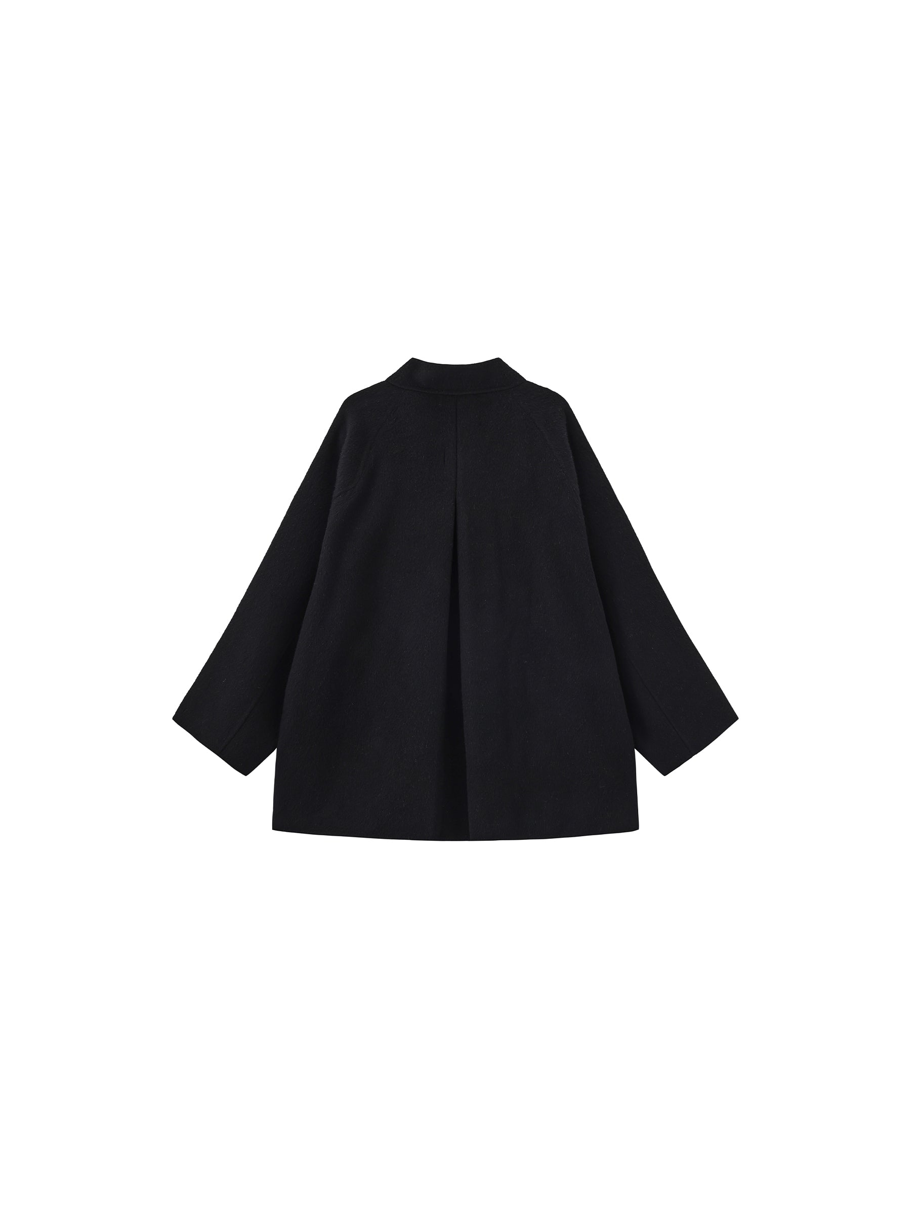 Wool Blend Stand-Collar Mid-Length Coat-8