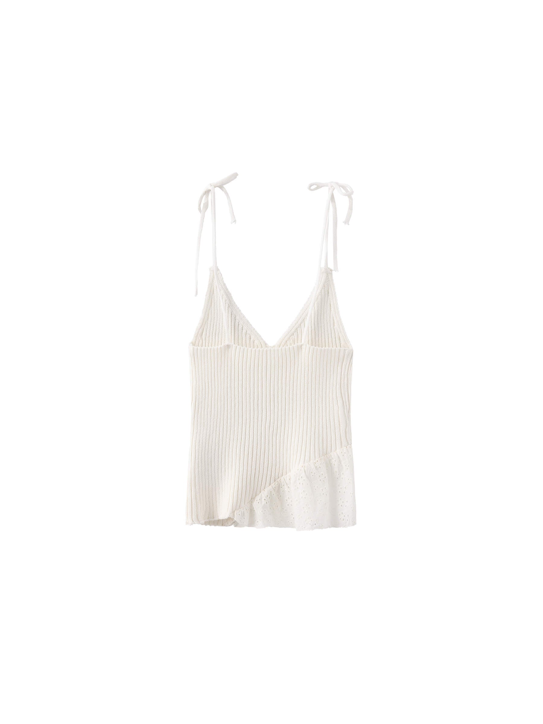 100% Cotton Lace-Detail Knitted Cami Top-9