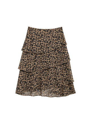 CUBIC Leopard Tiered Mini Skirt