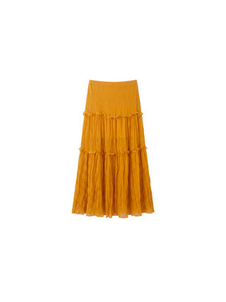 CUBIC Textured Tiered Ruffle Maxi Skirt