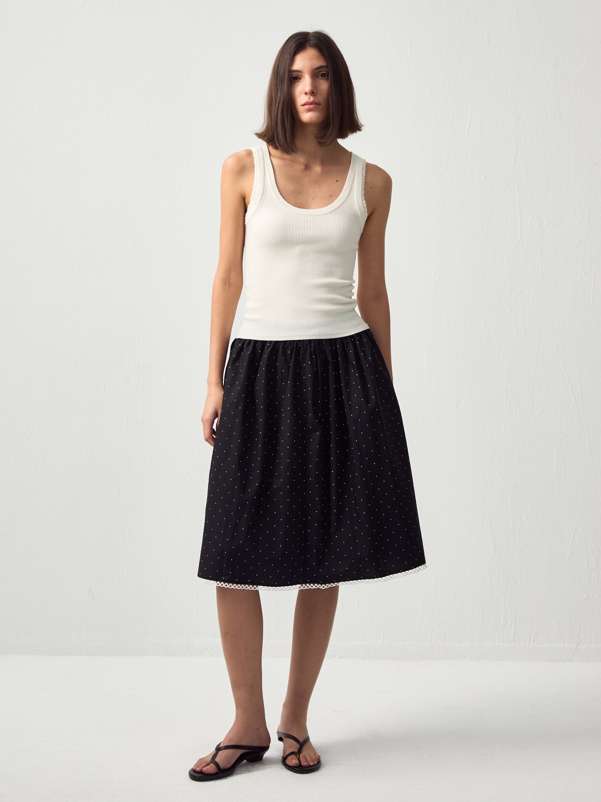 CUBIC Chic Polka Dot Lace Trim Skirt(Pre order: 7 days)-8