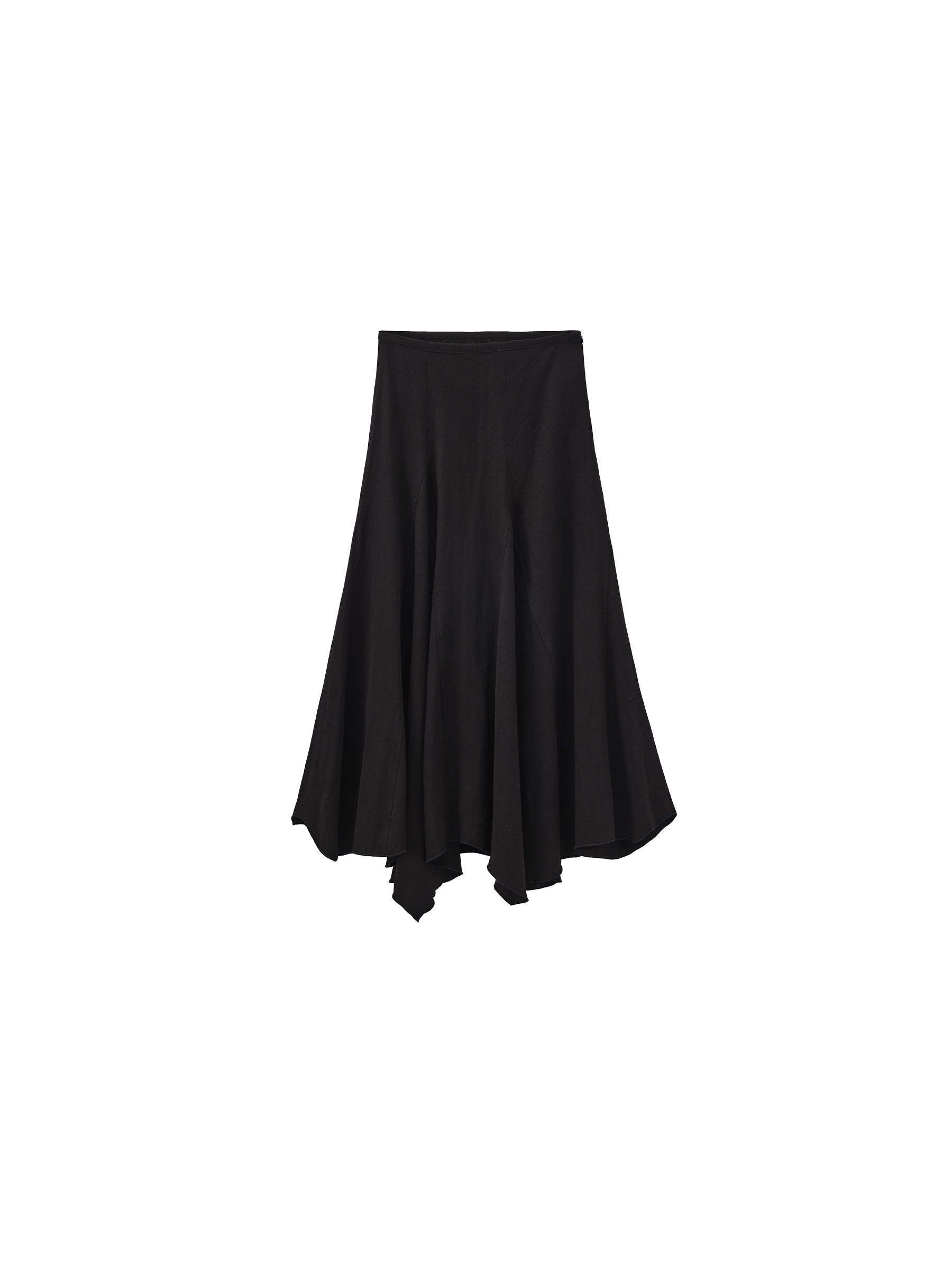 Vintage Lyocell Blend Asymmetric A-Line Midi Skirt-8