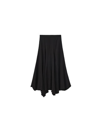 Vintage Lyocell Blend Asymmetric A-Line Midi Skirt