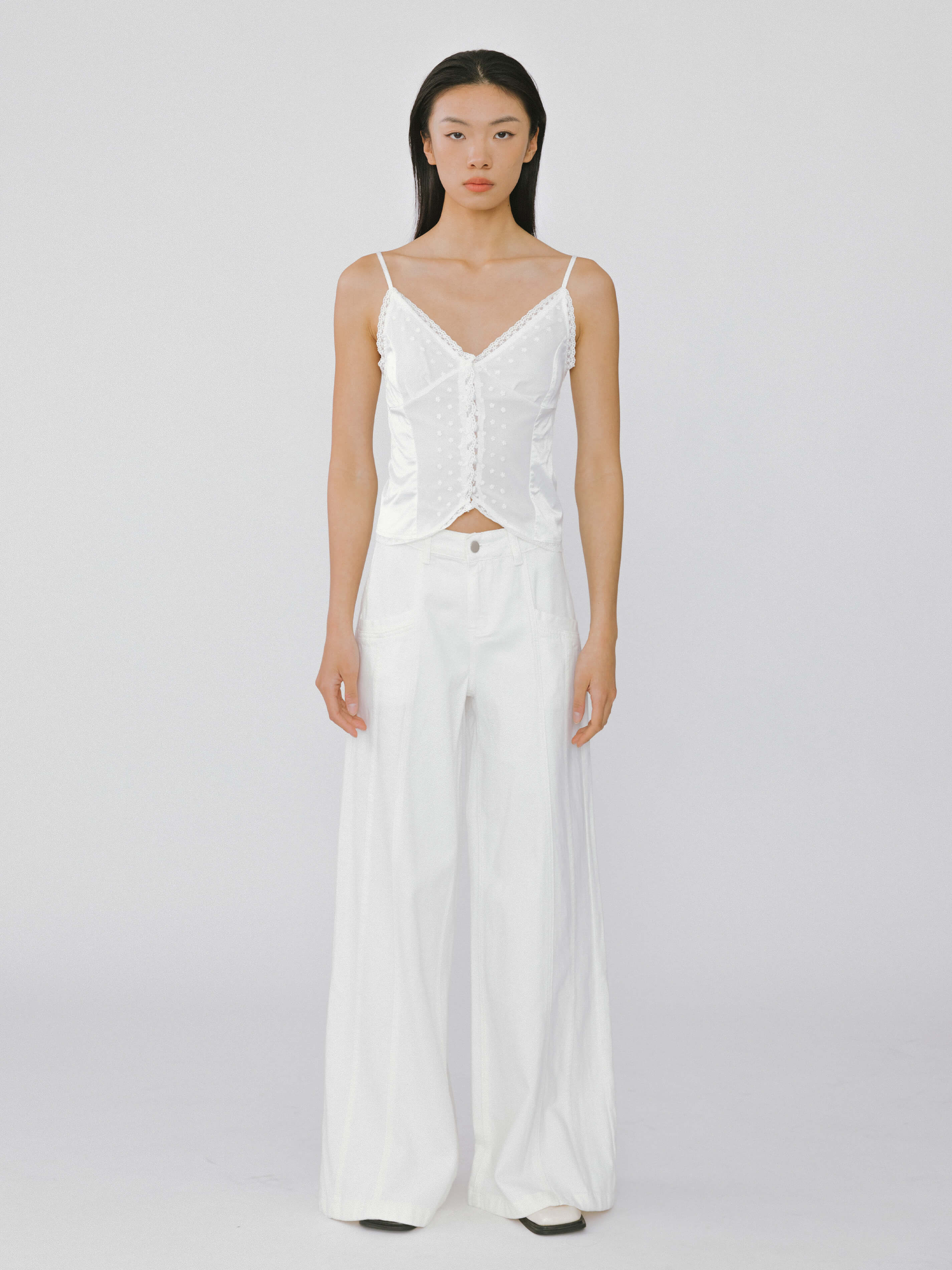 Front Stitch Wide Leg Jeans-9