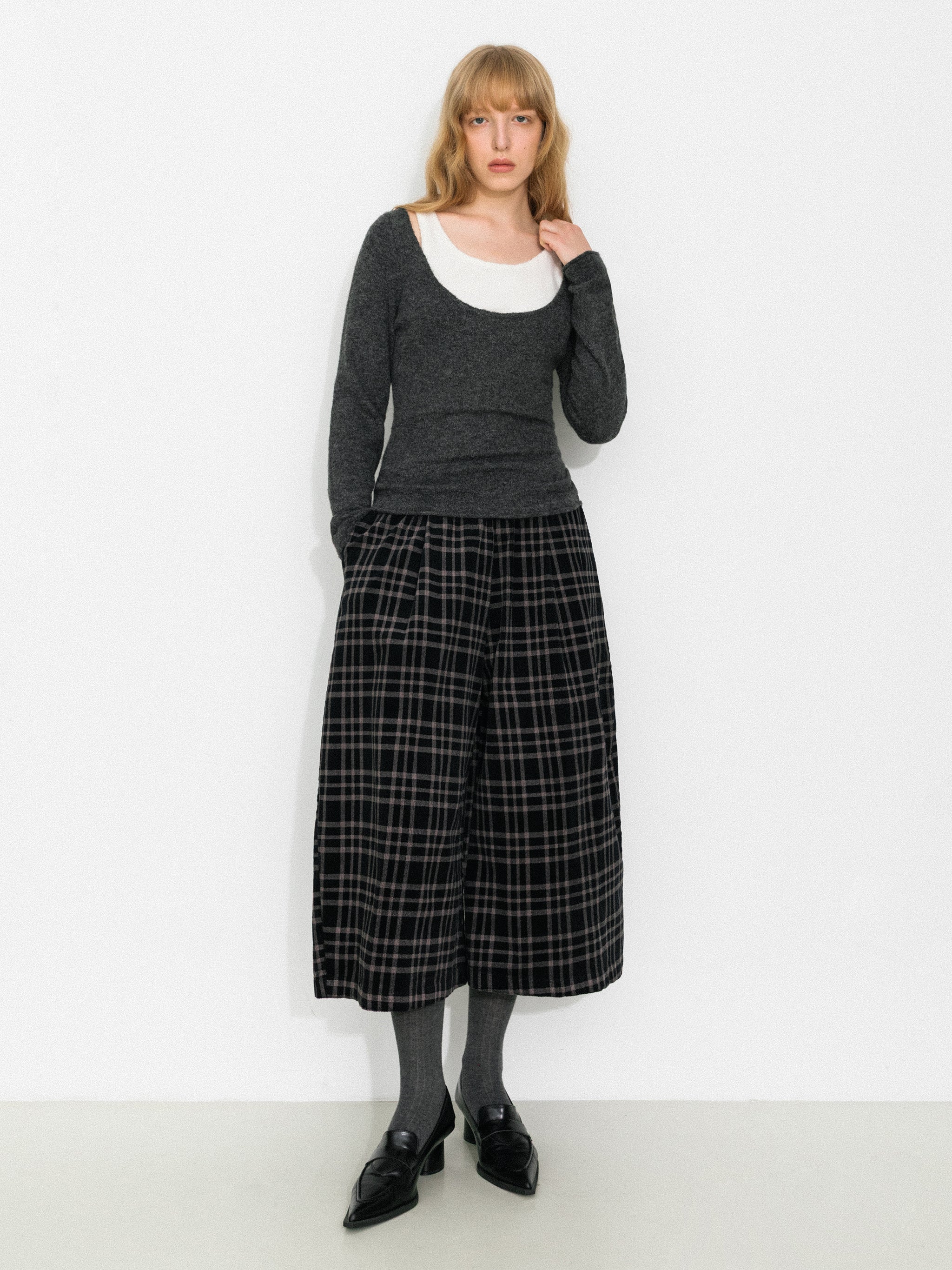 Classic Boat Neck Faux-Layer Top-8