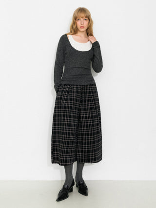 Classic Boat Neck Faux-Layer Top