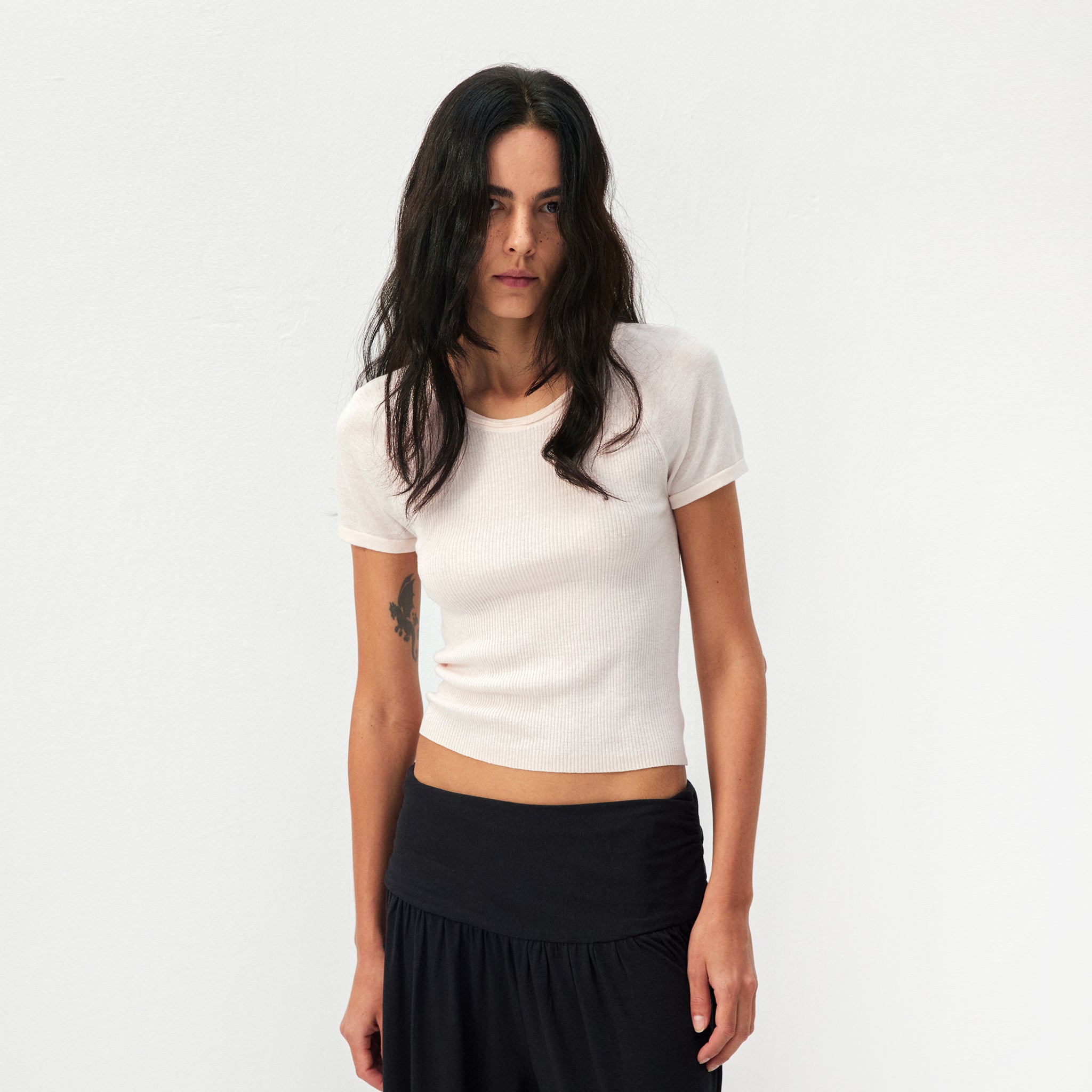 CUBIC Lyocell-Hemp Cropped Knit Top-9