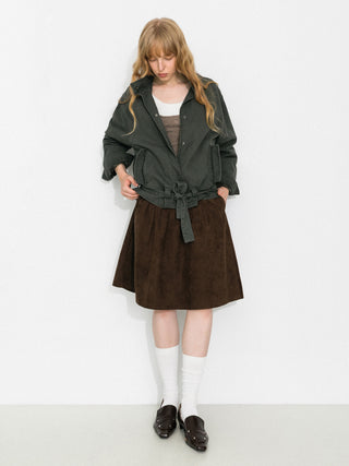 Stand-Collar Washed Twill Utility Jacket