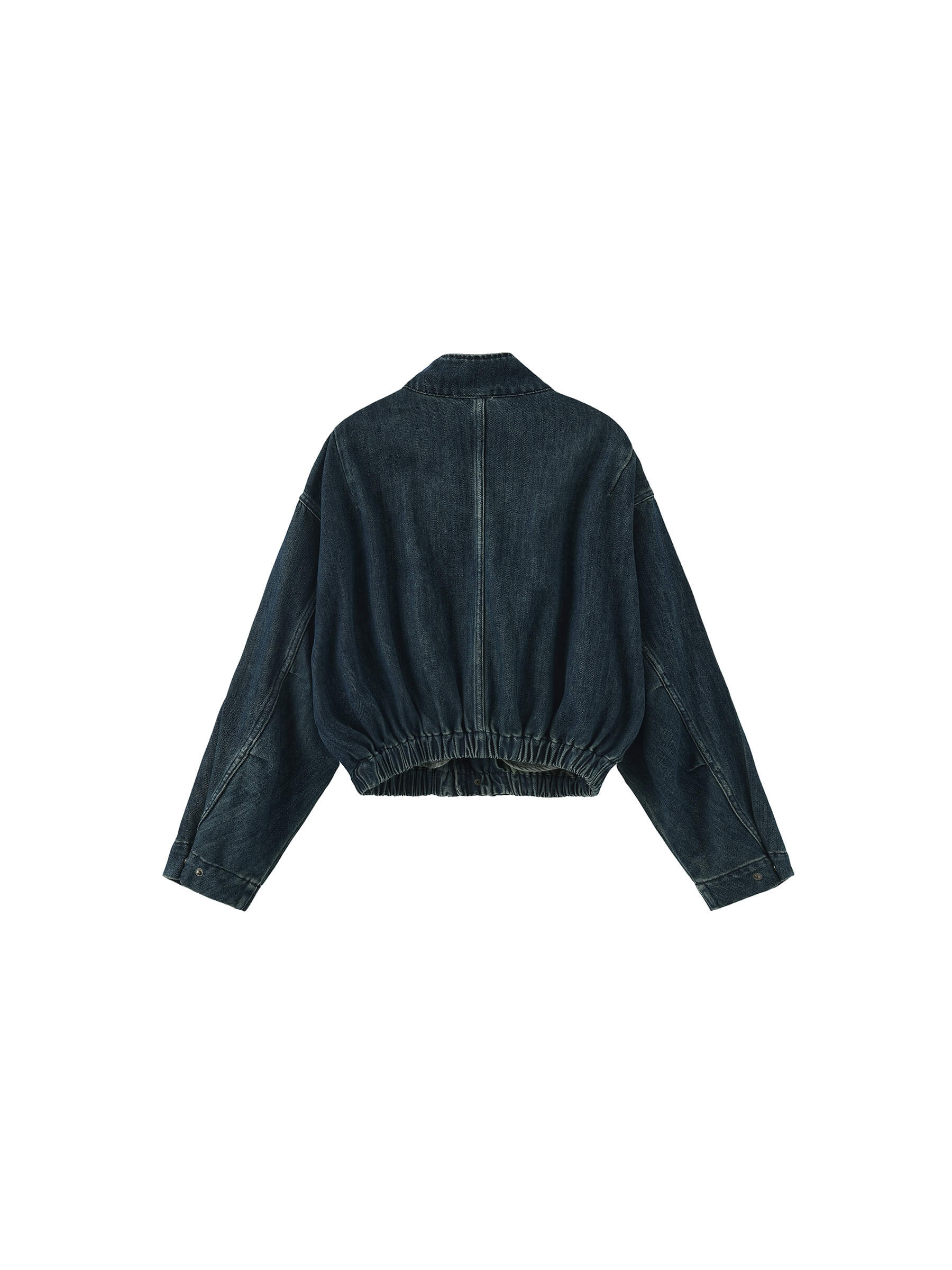 ONE BY CUBIC Funnel Neck Denim Jacket-10