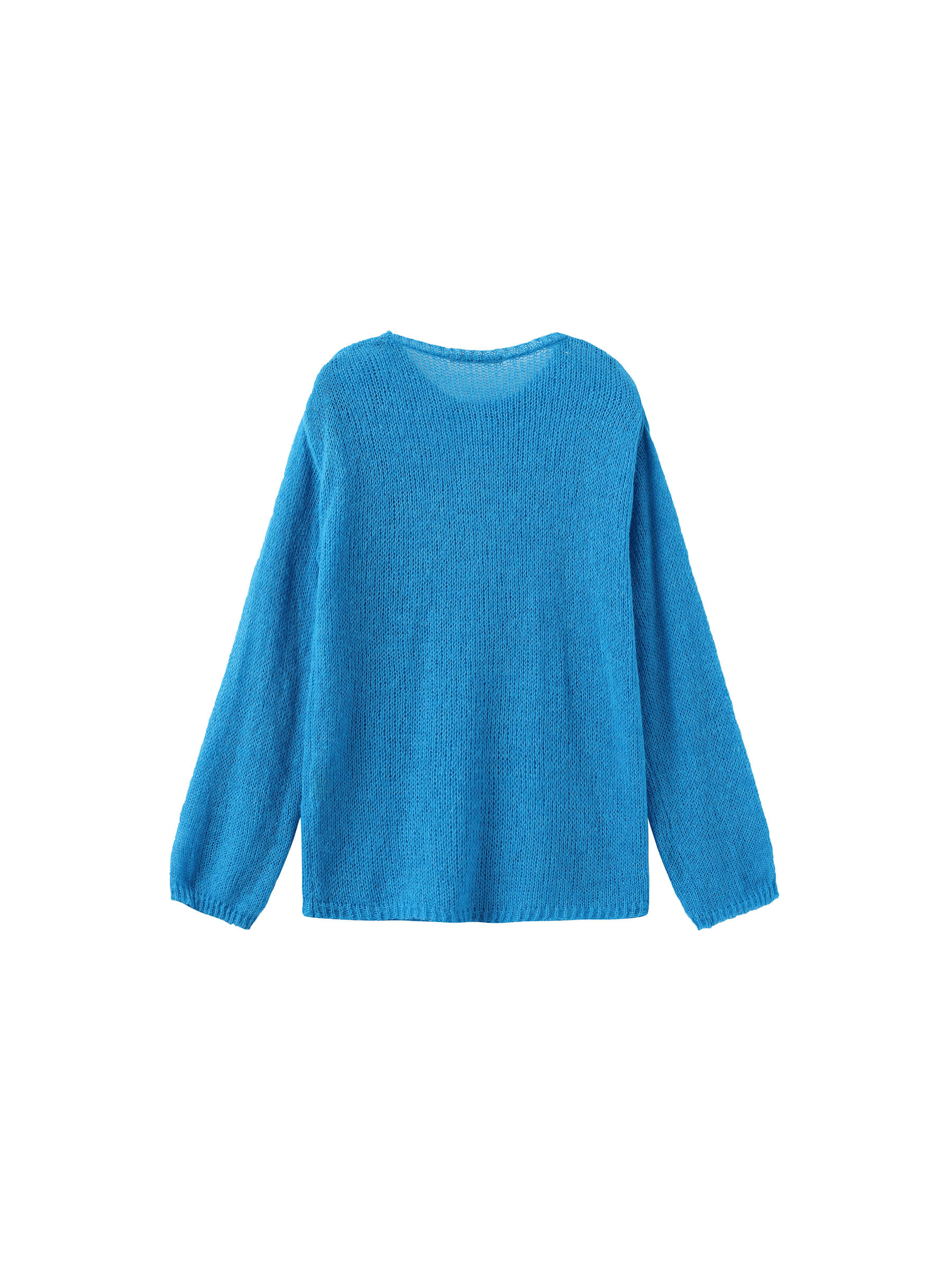 Blue Oversized Open-Knit Sweater-8