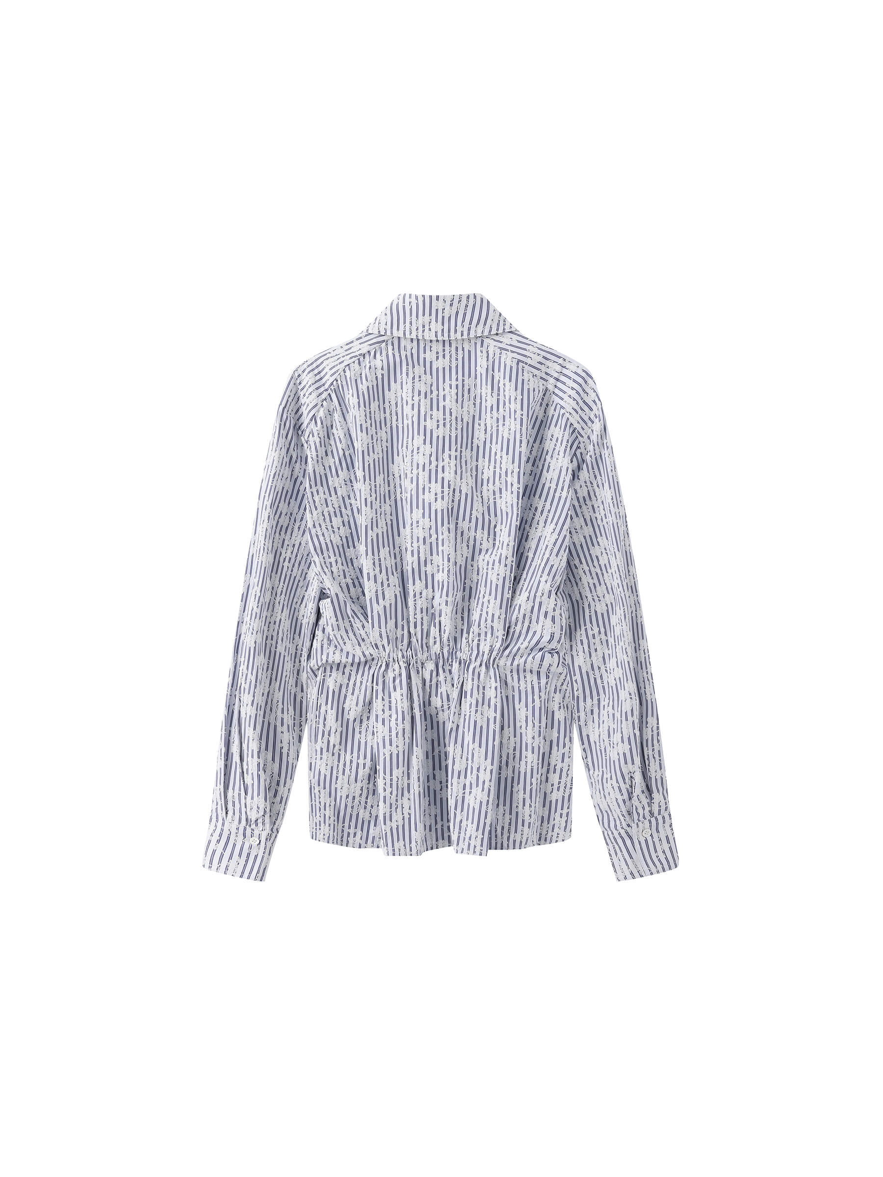 Blue and White Striped Long Sleeves Shirt-10