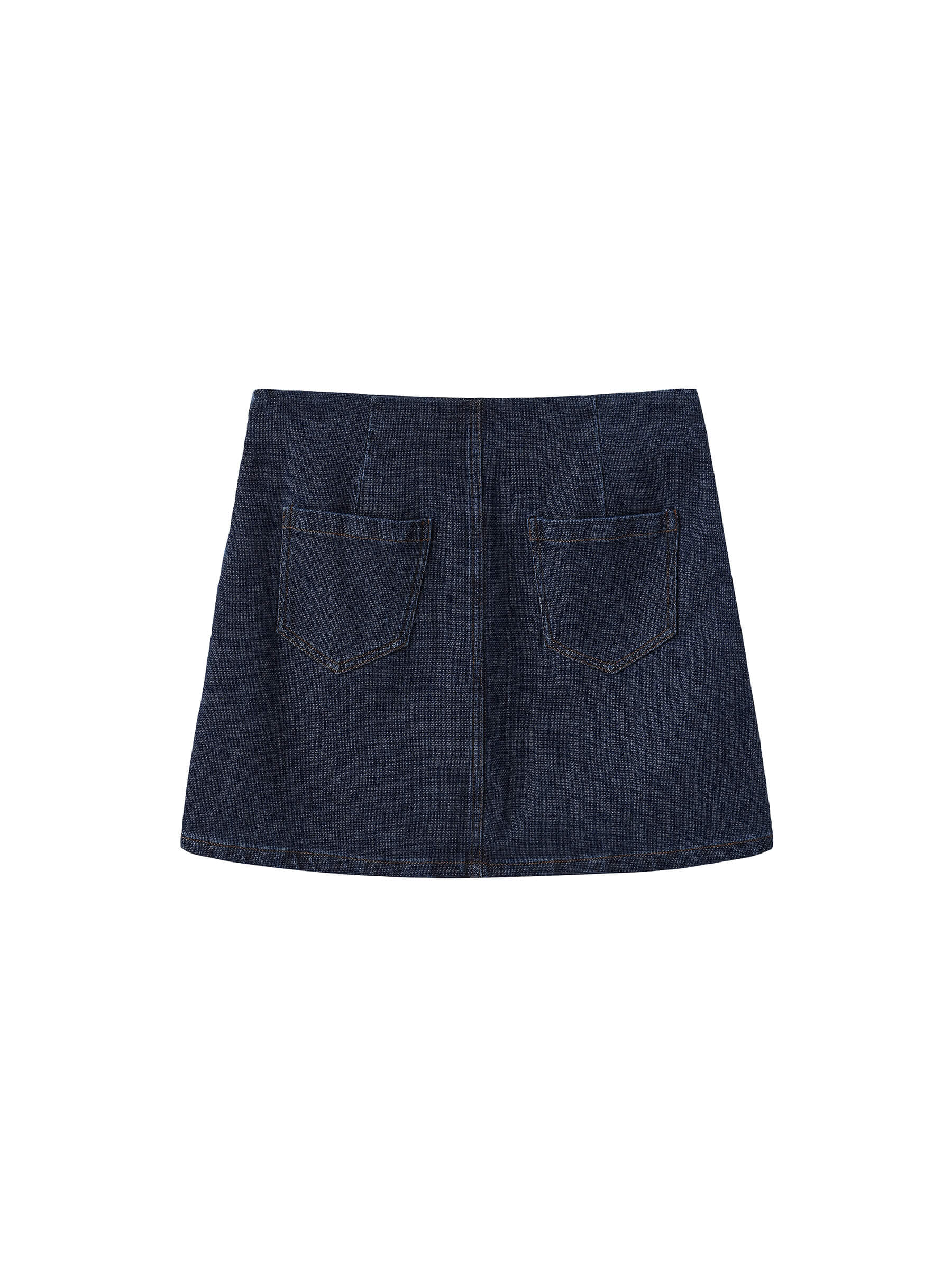 Retro A-line Denim Skirt without Waistband-9