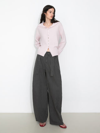 Relaxed Knit Cardigan Jacket in Cotton-Wool