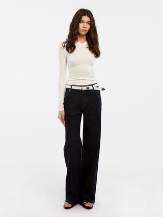 CUBIC Wool Blend V-Neck Knit T-Shirt