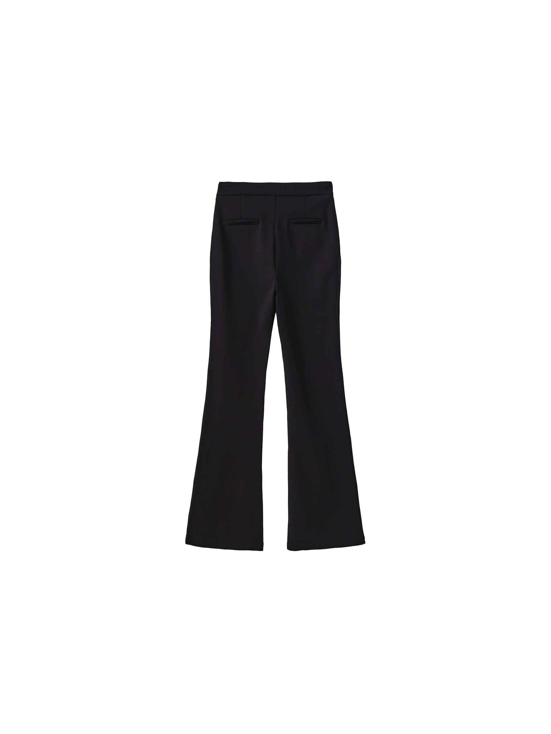 High Waisted Flared High Elastic Trousers-9